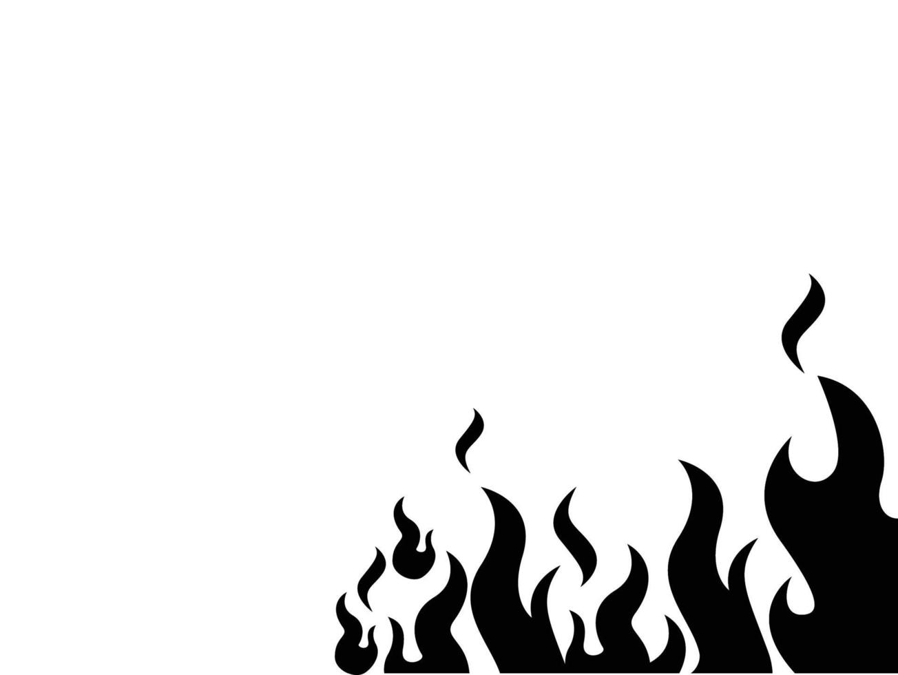 black fire background, vector illustration of a fire, burning of fire