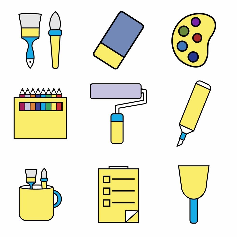 Icon Vector of Painting Tool Set Icon Part 2 - Yellow Moon Style