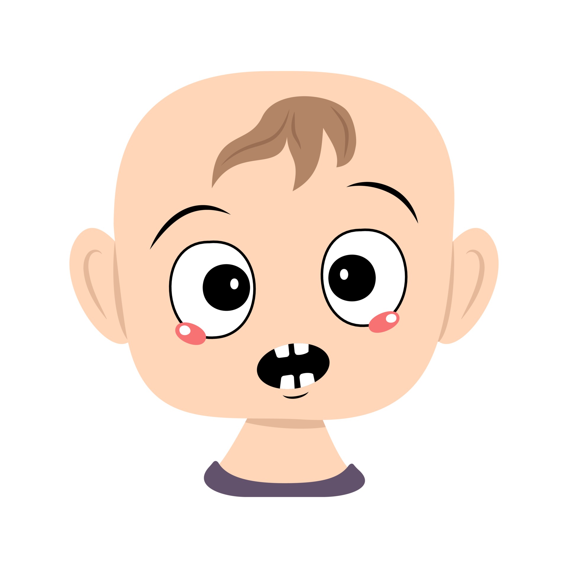 Surprised Or Scared Face Cartoon Stock Illustration - Download