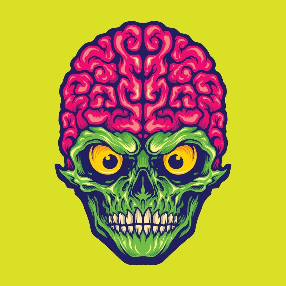 Our Brains Skull Mascot Logo Illustrations vector