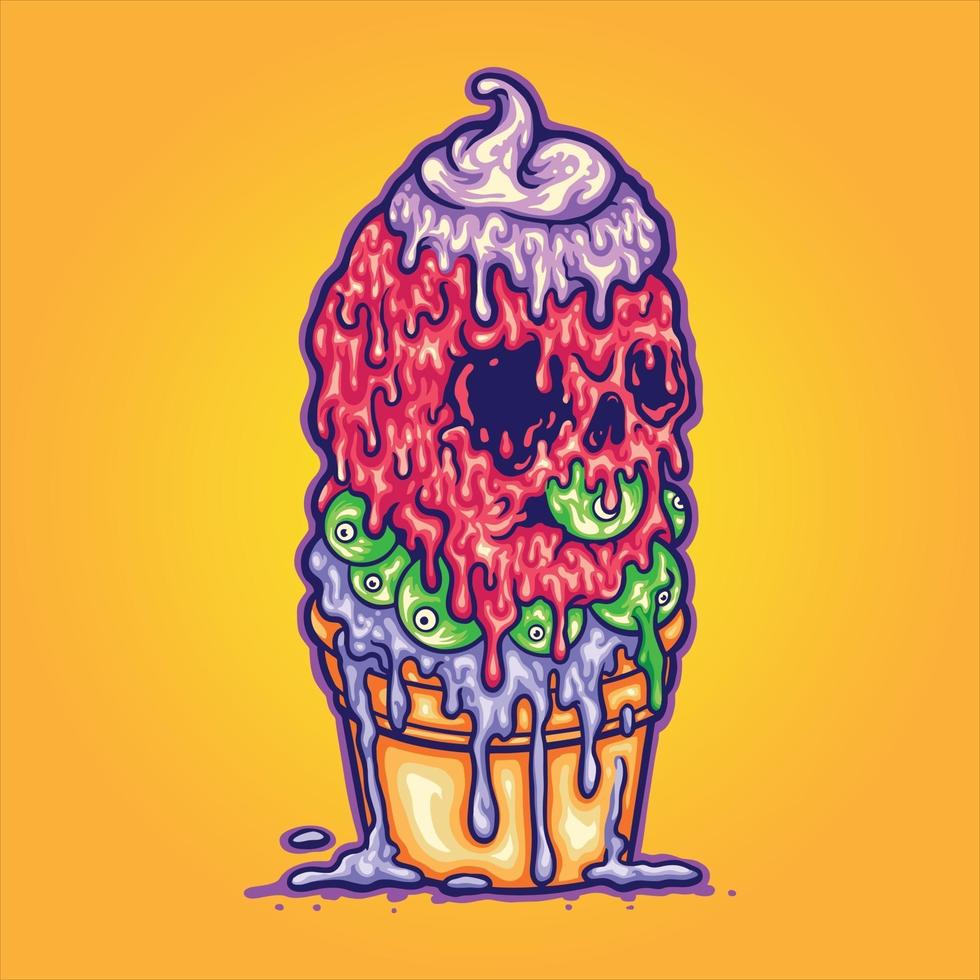 ilustraciones de helado derretido vector