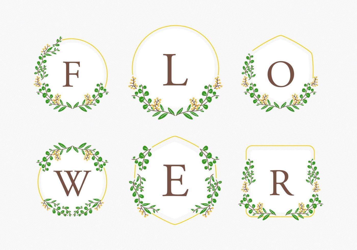 floral frame collection for wedding logo vector