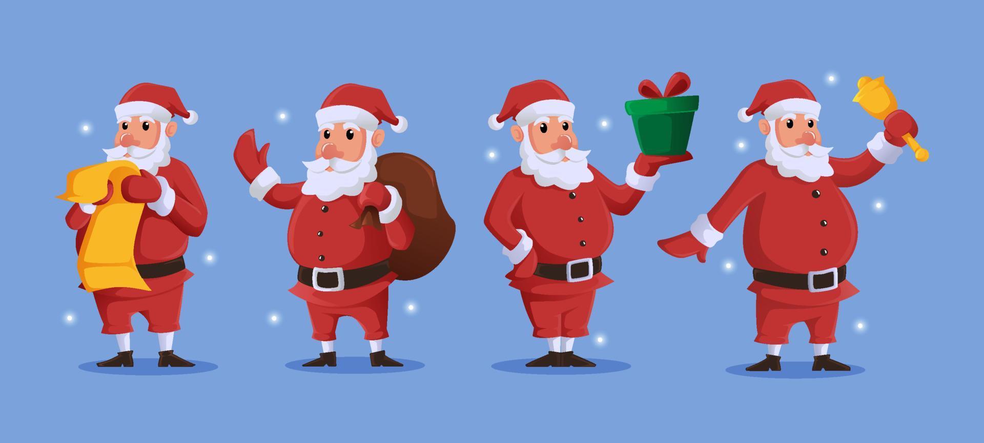 colección de personajes de santa claus vector