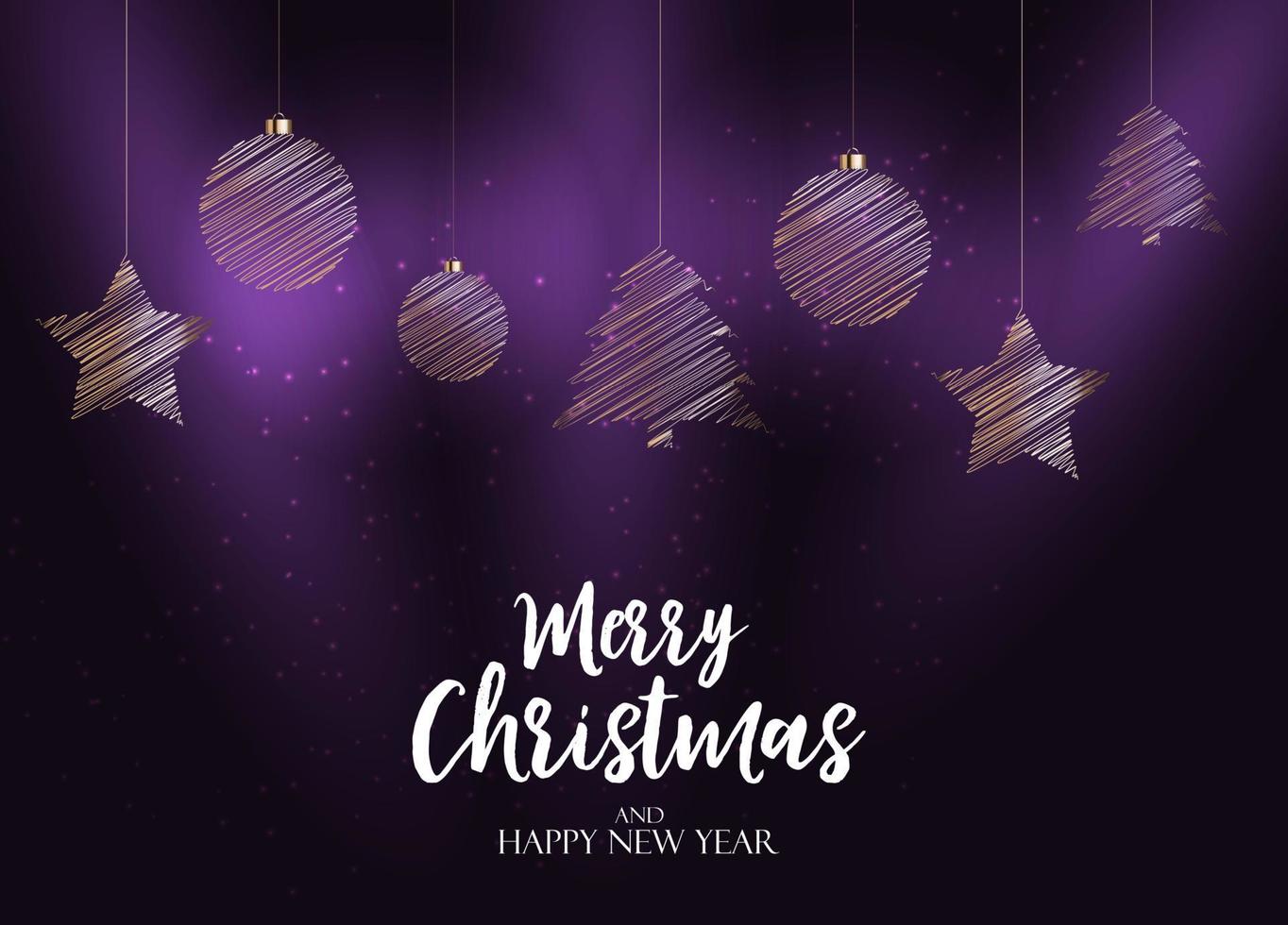 Holiday New Year and Merry Christmas Background. Vector Illustration