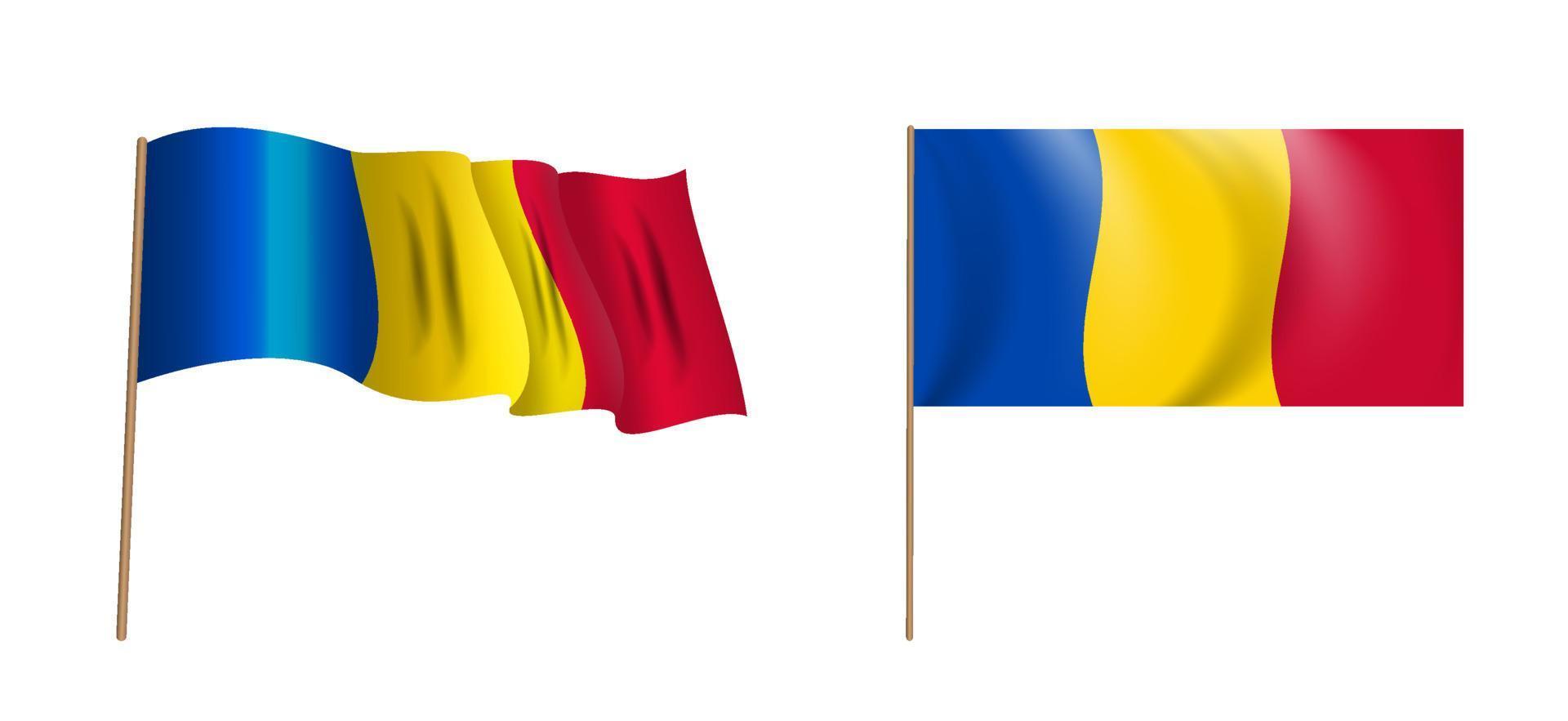 Colorida bandera ondeante naturalista de la República de Moldavia vector