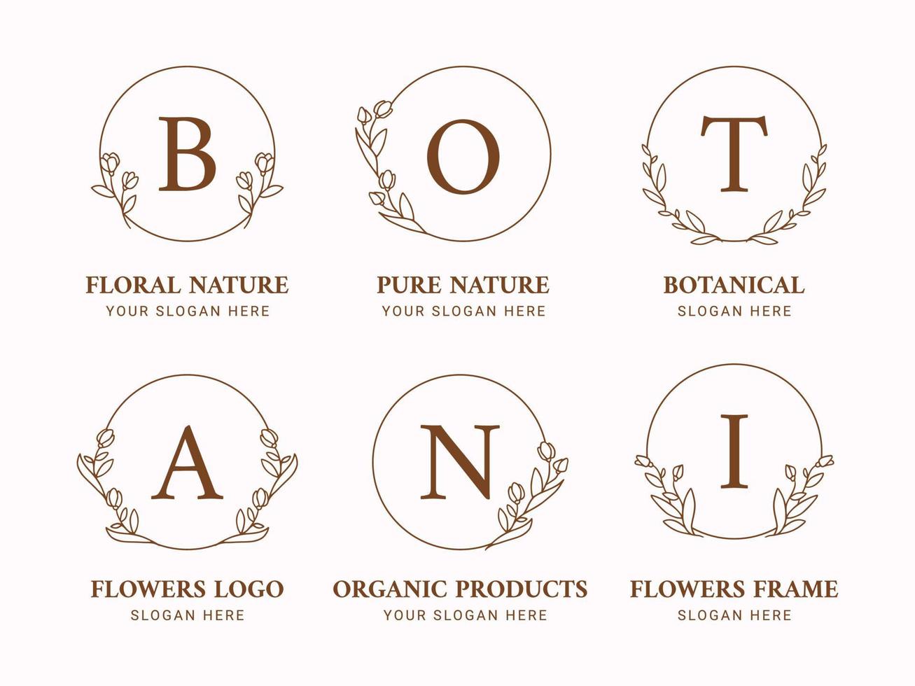 beauty flower and botanical logo collection for wedding vector
