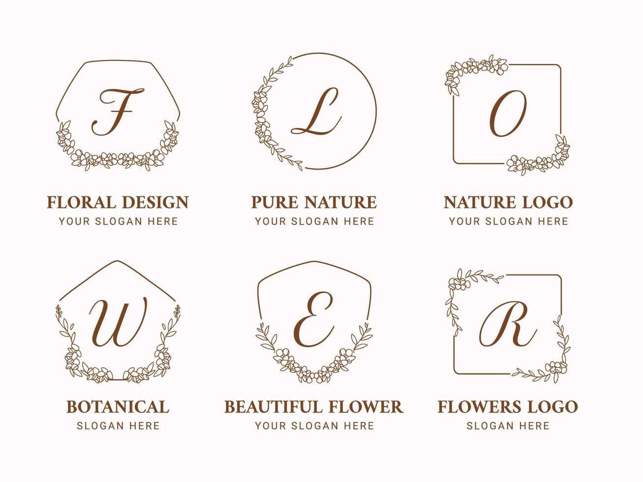 flower logo collection for wedding vector