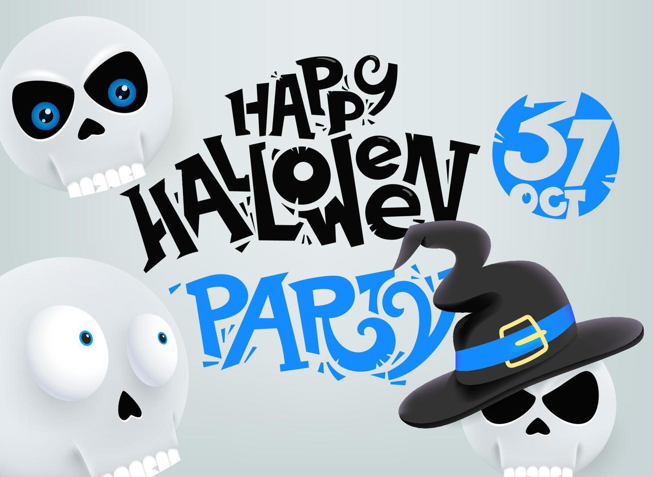 Happy halloween party banner. Cute cartoon style vector