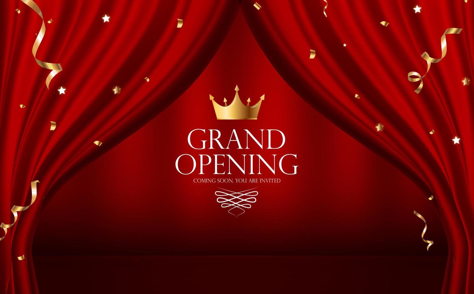 Grand Opening Luxury Invitation Banner Background. Vector Illustration