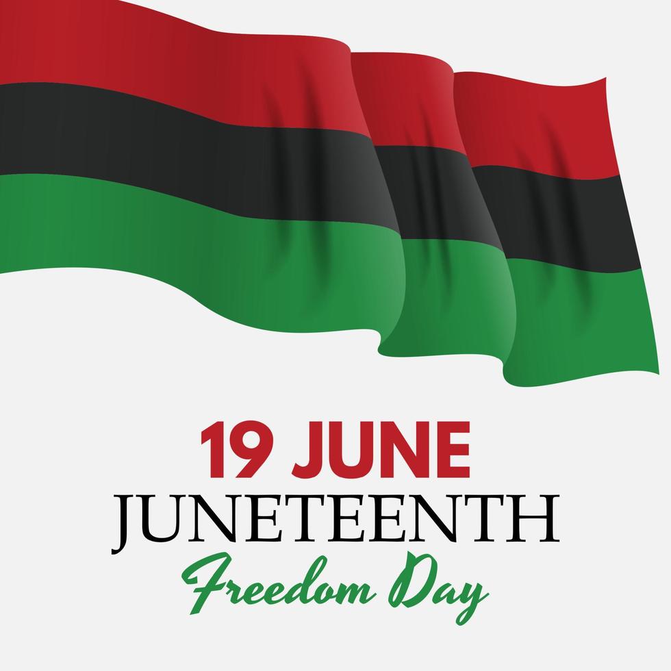 19 June African American Emancipation Day. Juneteenth Freedom Day. 19 June African American Emancipation Day holiday background. Vector illustration.