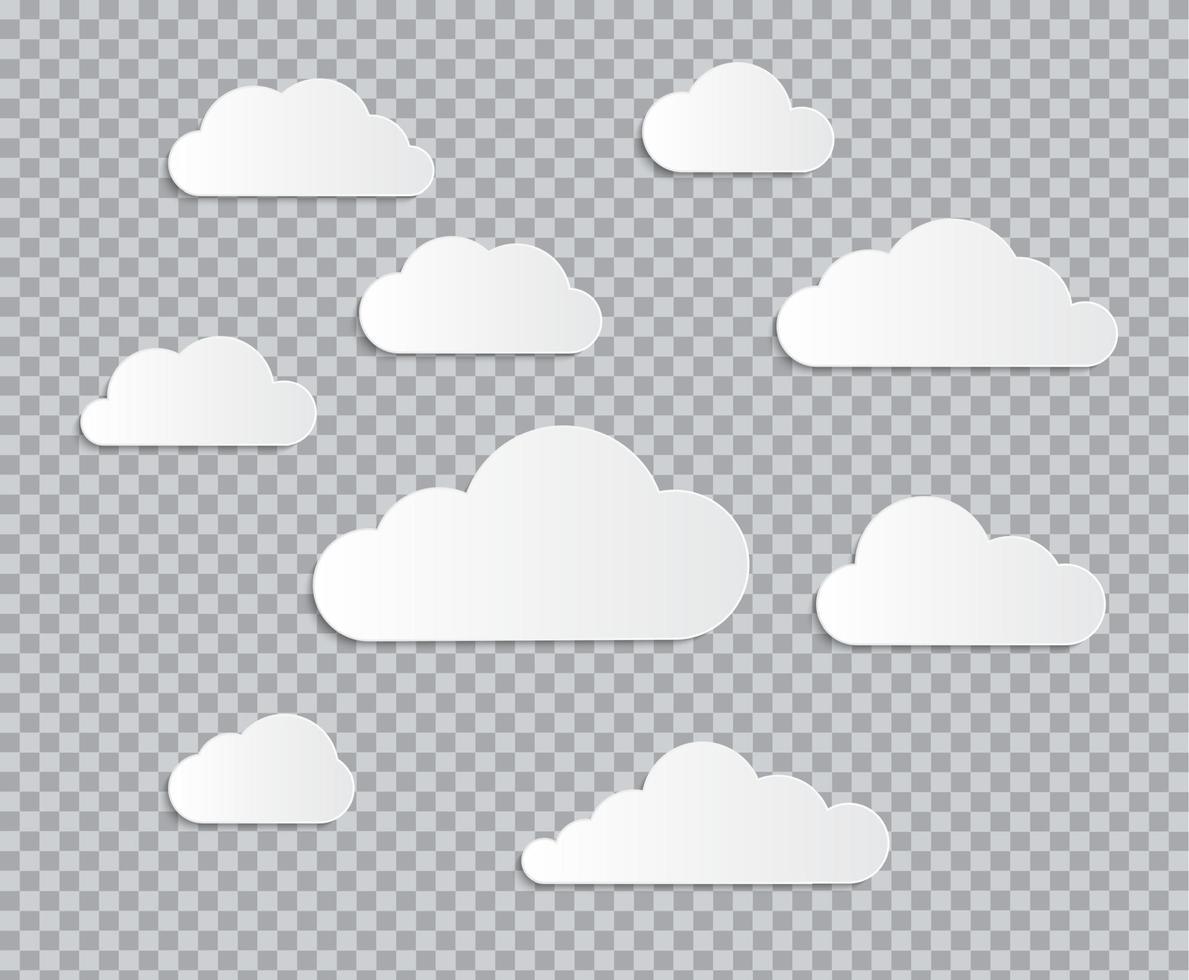 Collection set of clouds. Vector Illustration
