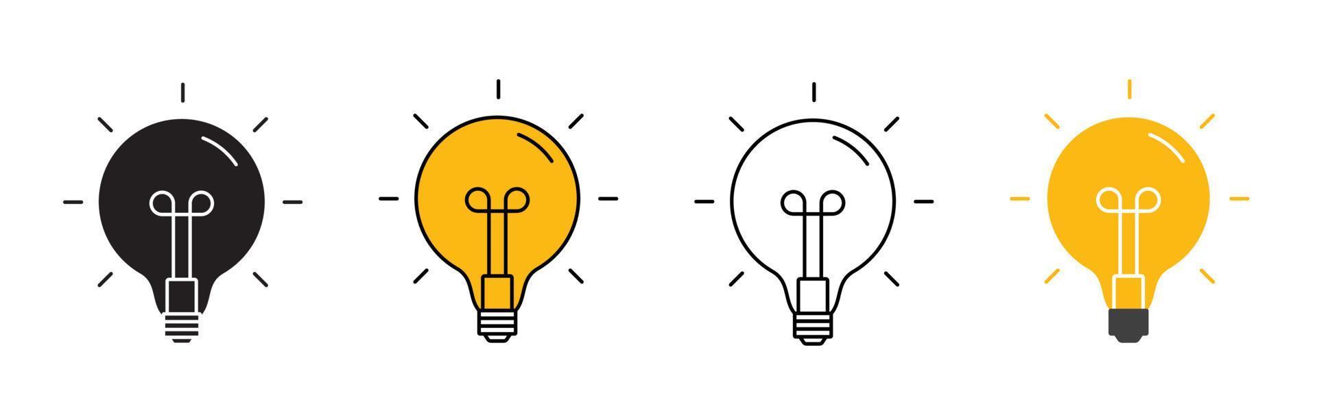 Creative Idea Line Icon. Lightbulb education, innovation logo collection set. Vector Illustration