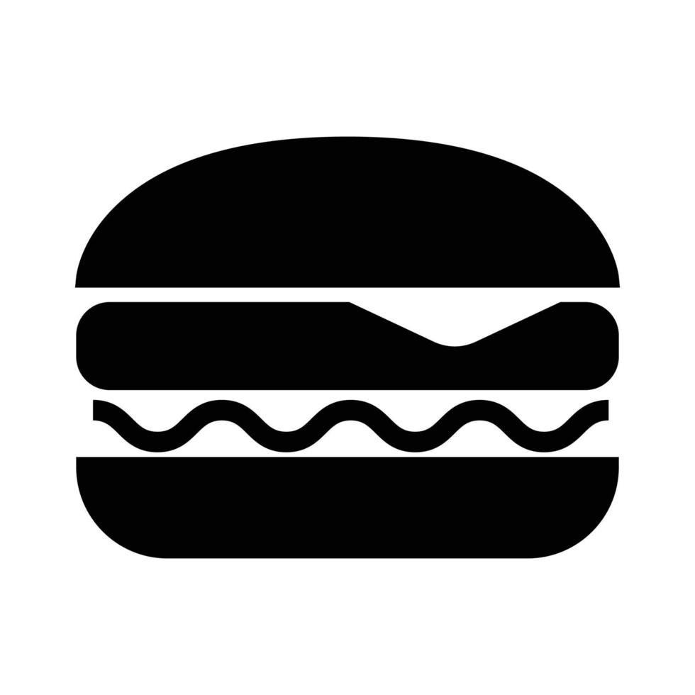deliciosa hamburguesa jugosa con chuleta de carne, queso y ensalada. icono de comida simple en estilo de línea de moda aislado sobre fondo blanco para aplicaciones web y concepto móvil vector