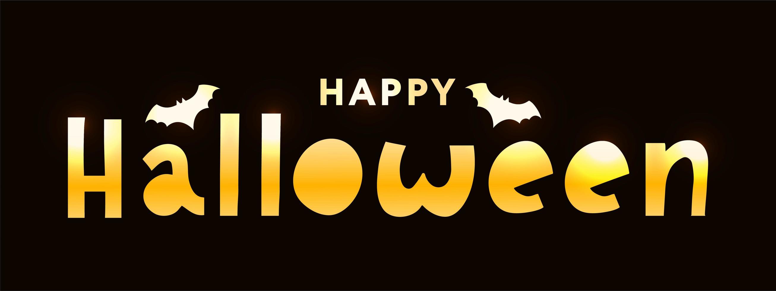 Happy Halloween Text Banner Lettering Holiday Special offer Shop Now vector