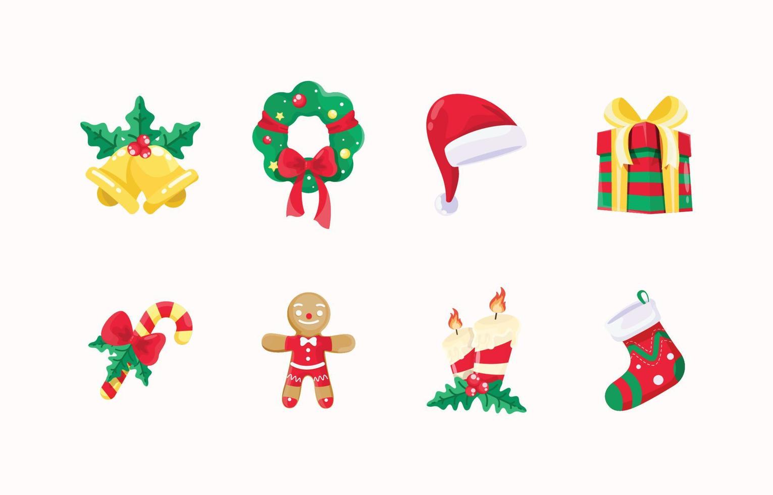 lindo conjunto de elementos de icono de navidad vector