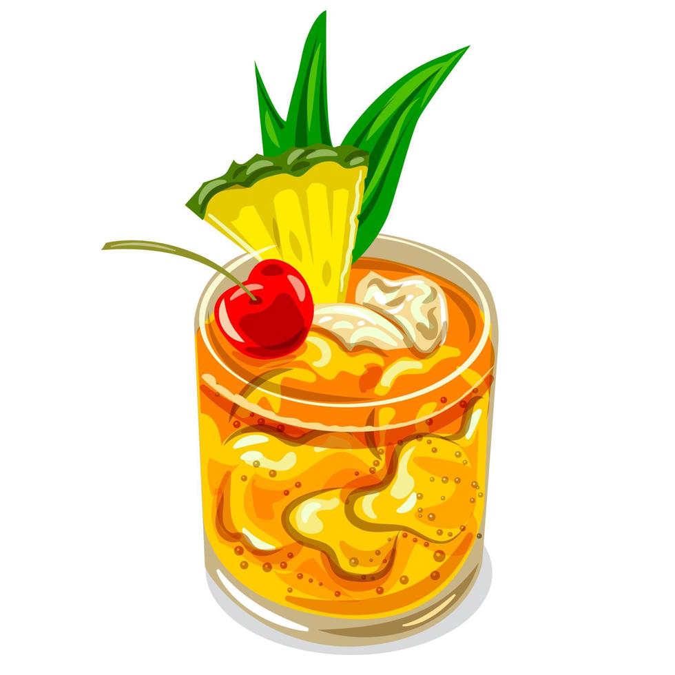 Mai Tai cocktail vector