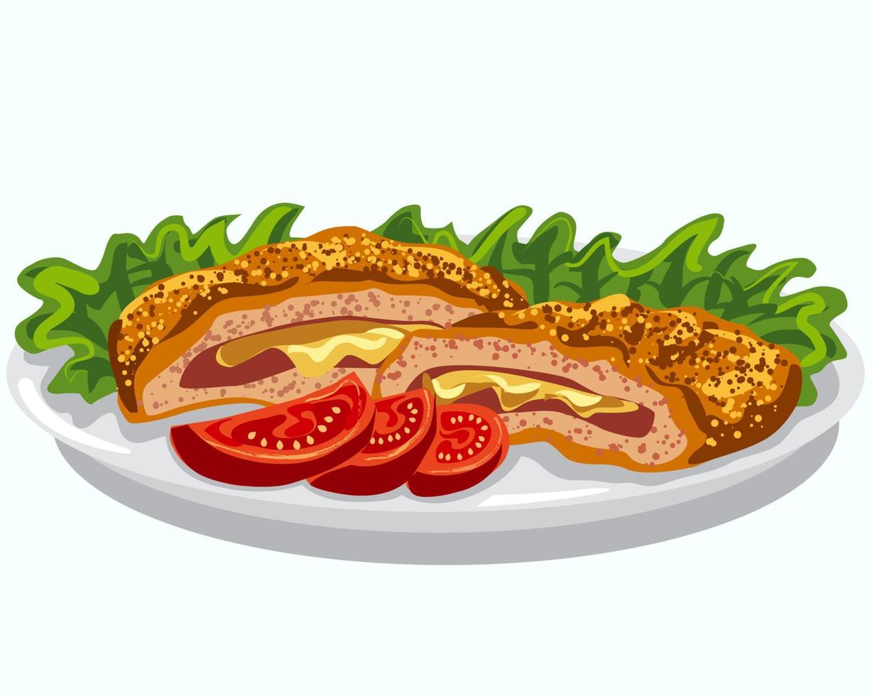 cordon bleu dish vector