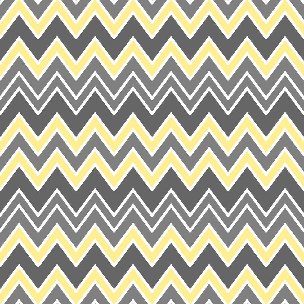 seamless  pattern with zigzag lines forming geometric ornament in yellow and gray colors. chevron pattern vector