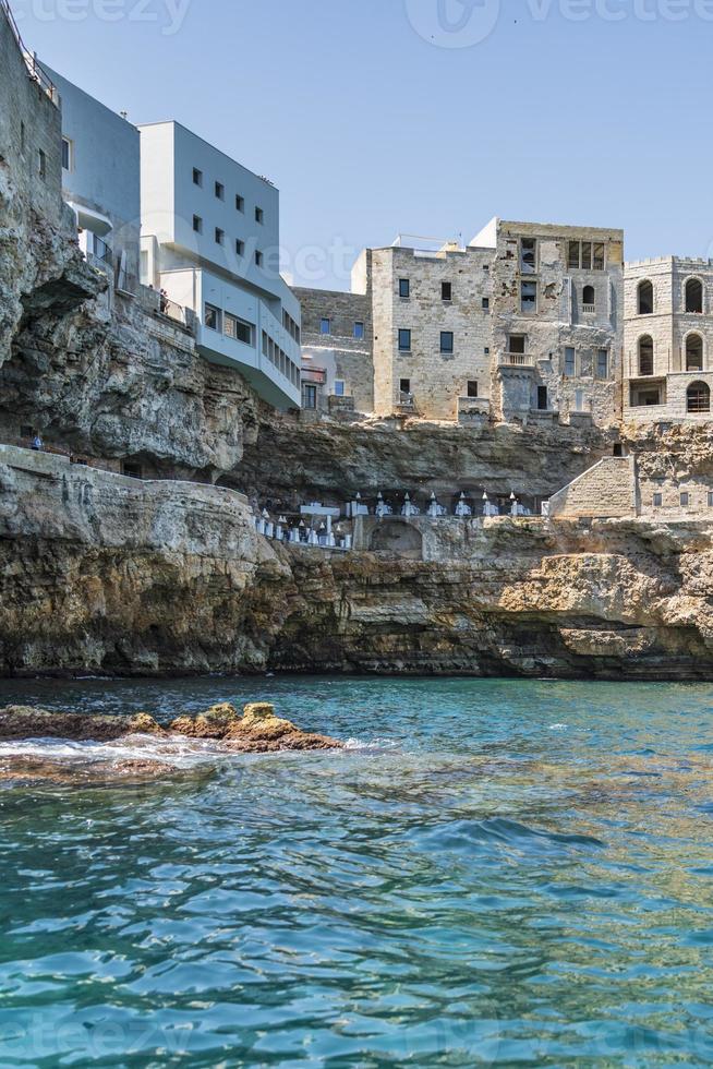 Polignano a Mare seen from the sea photo