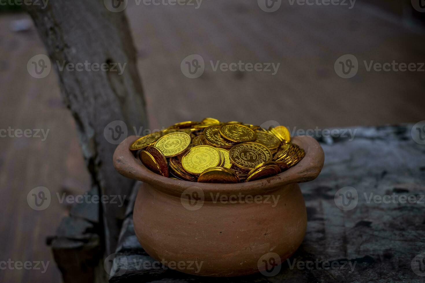 Coins in jar photo