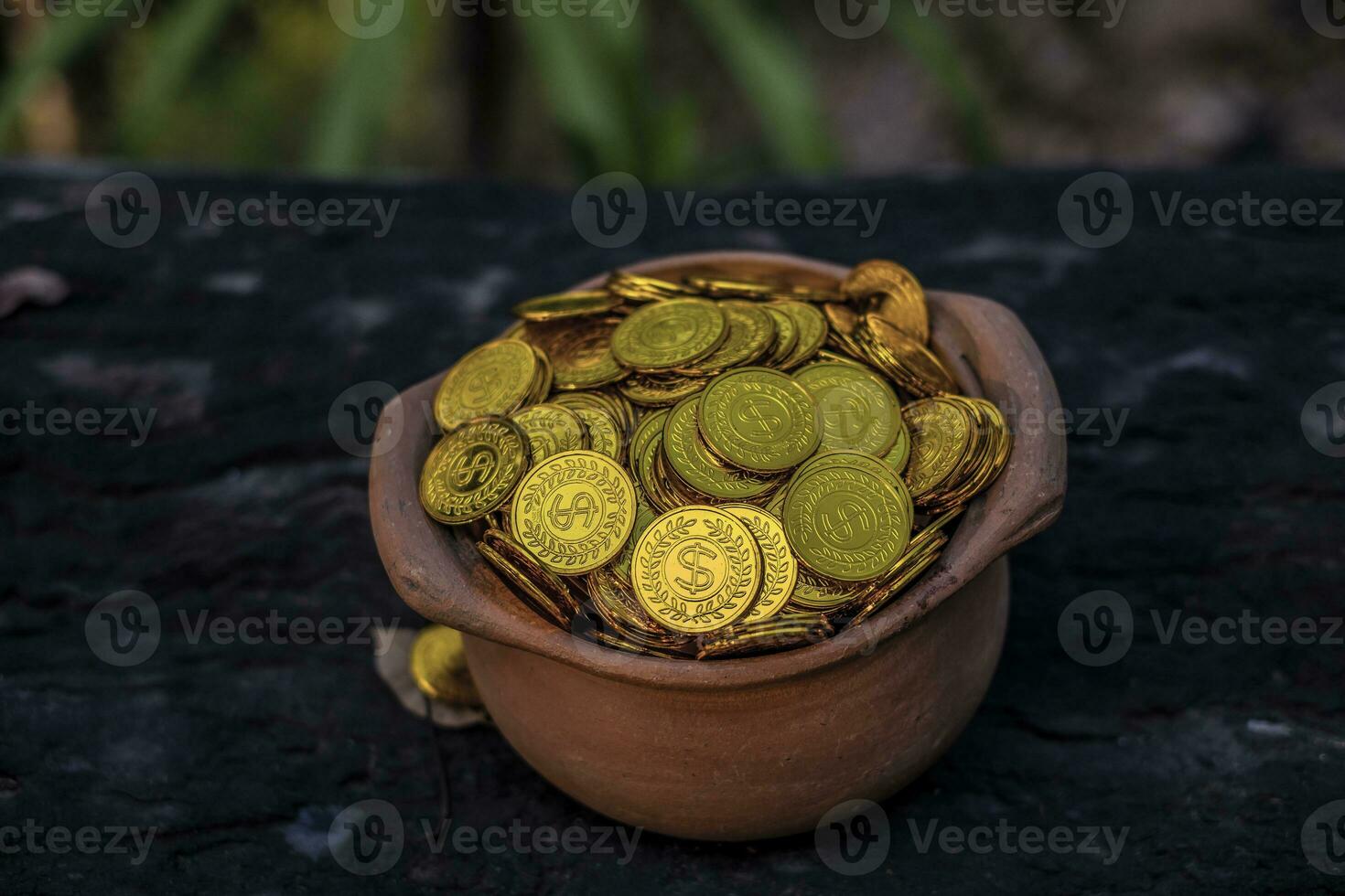 Coins in jar photo