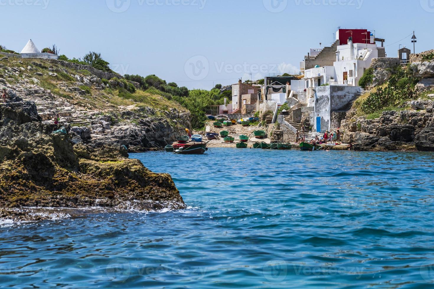 Polignano a Mare seen from the sea photo