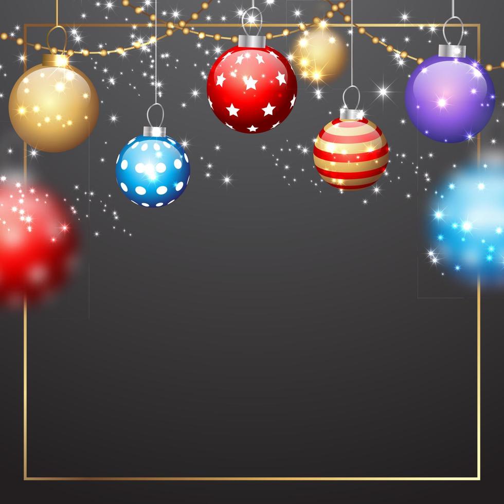 fondo de saludos de bola de navidad vector