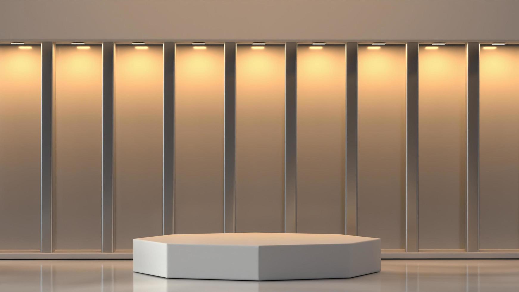 3d rendered podium in interior background photo