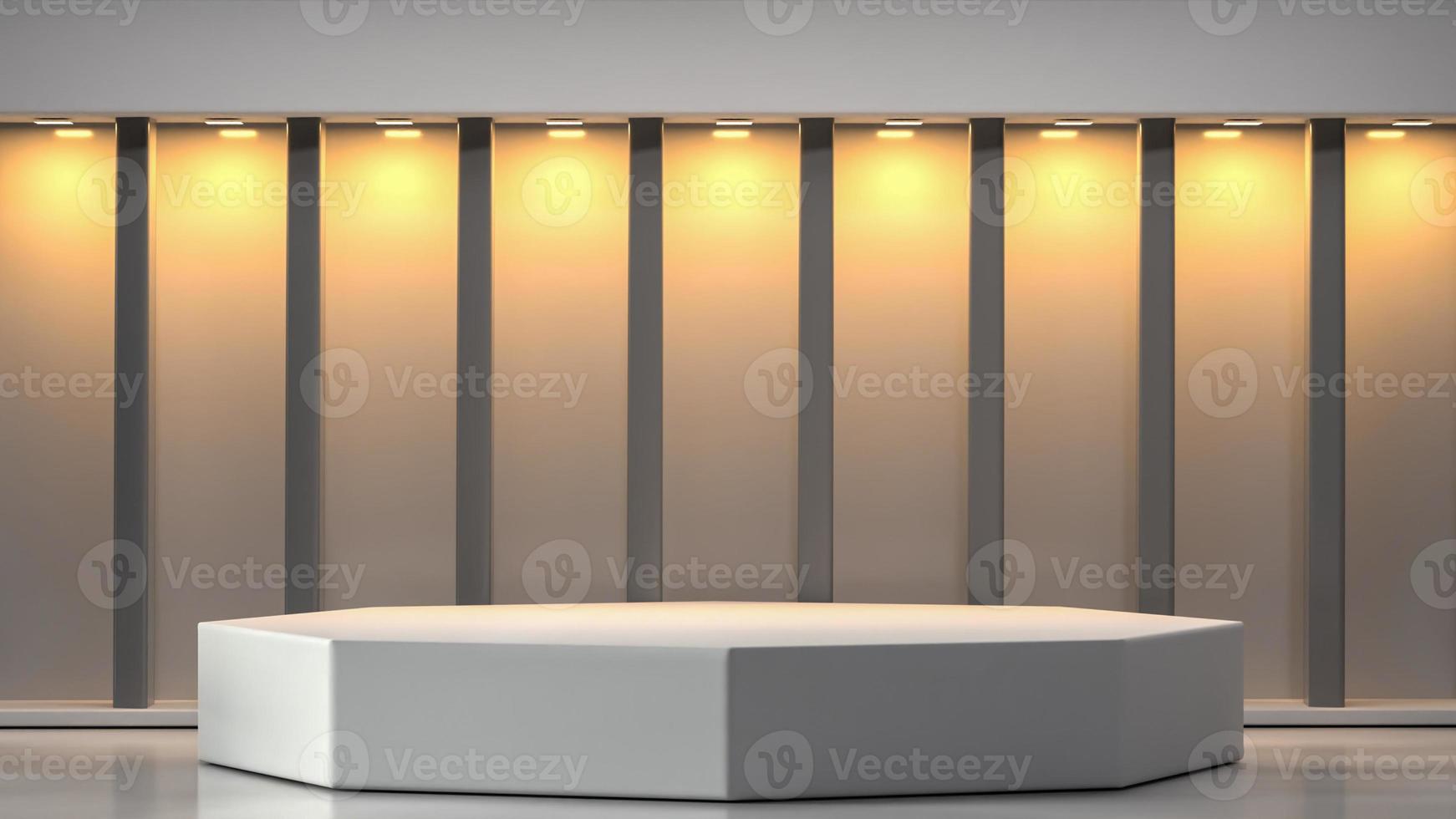 3d rendered podium in interior background photo