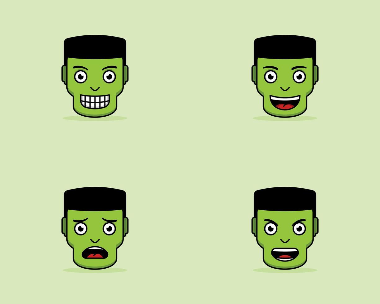 Zombie character cartoon face vector