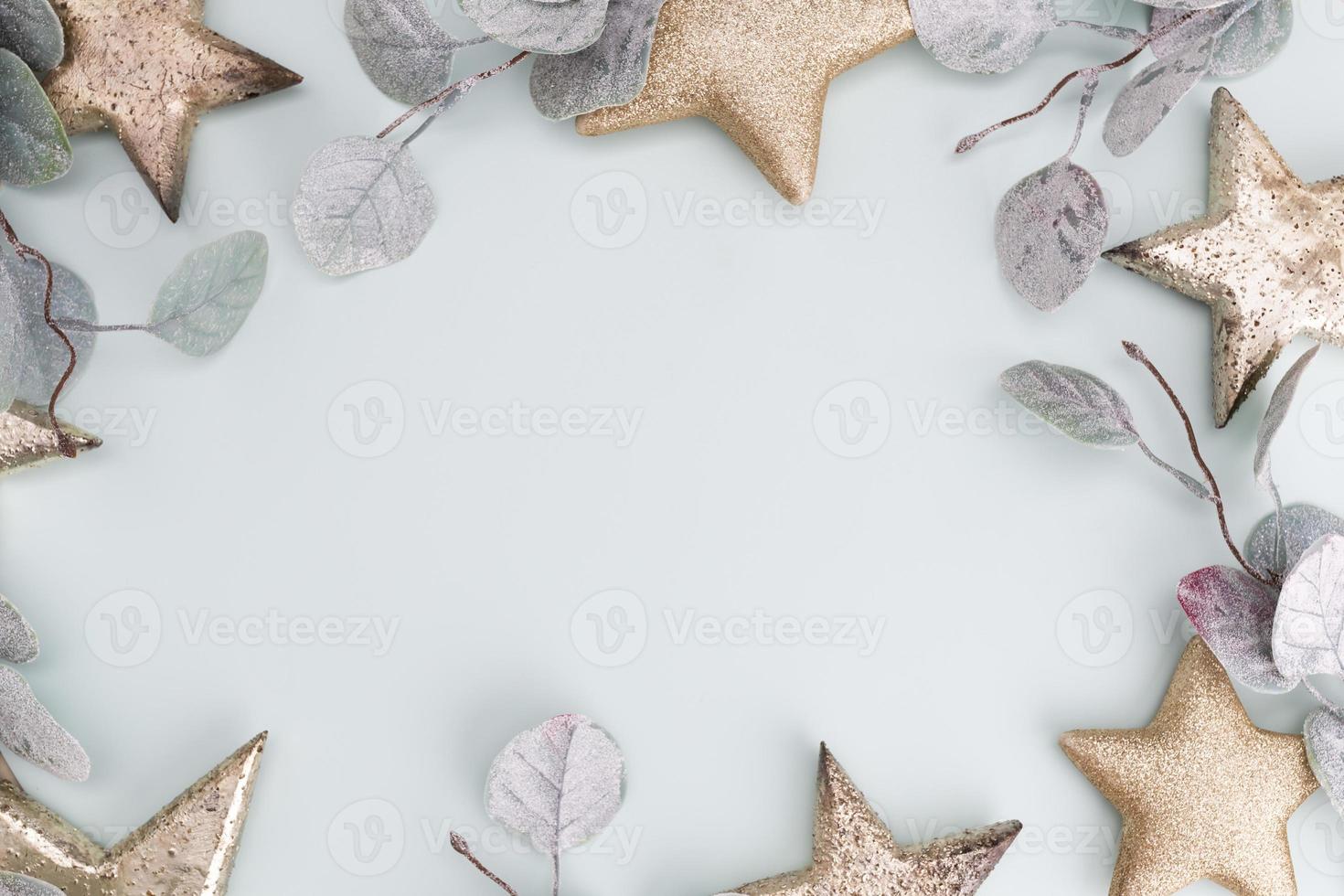 Christmas decor background, flat lay, top view photo