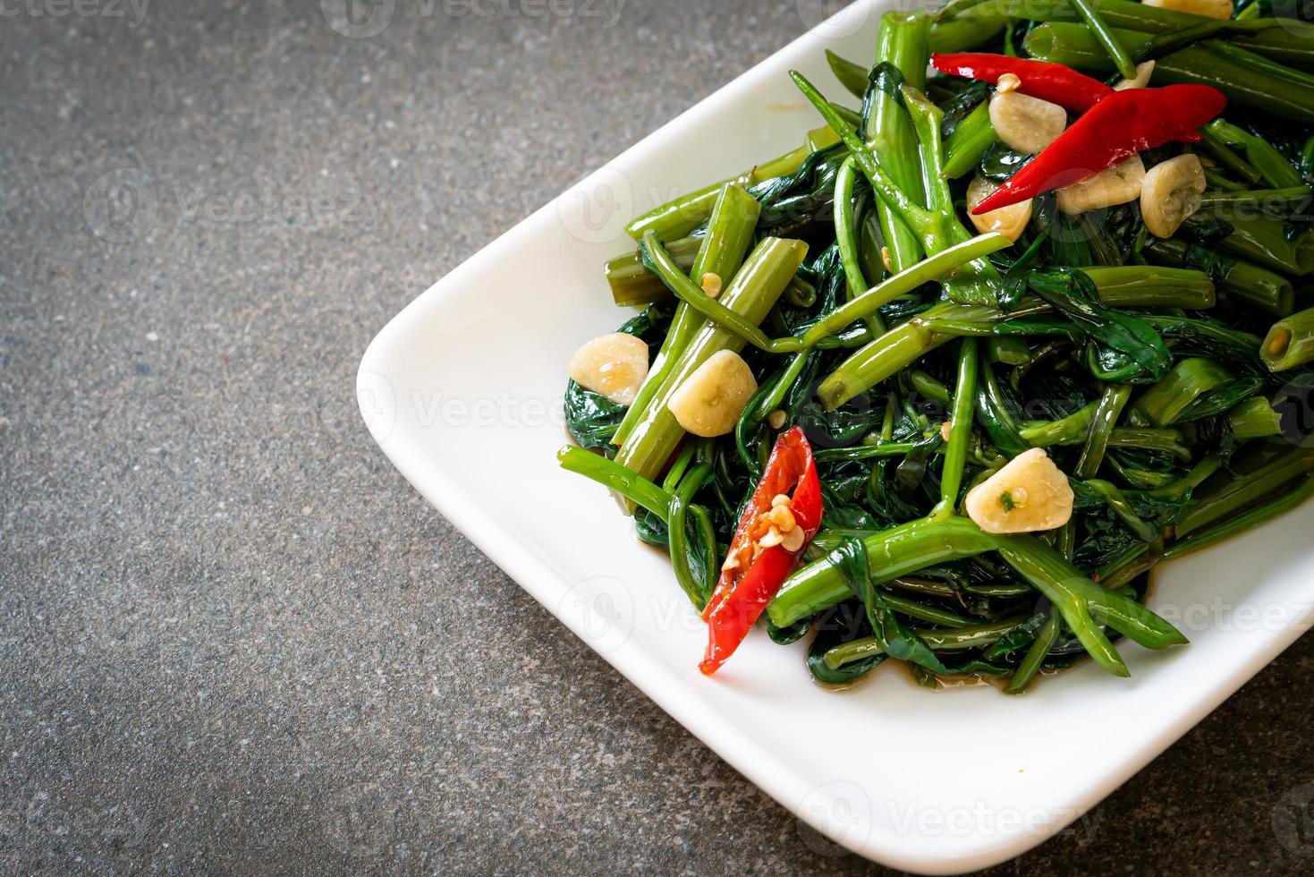 Stir-Fried Chinese Morning Glory or Water Spinach photo