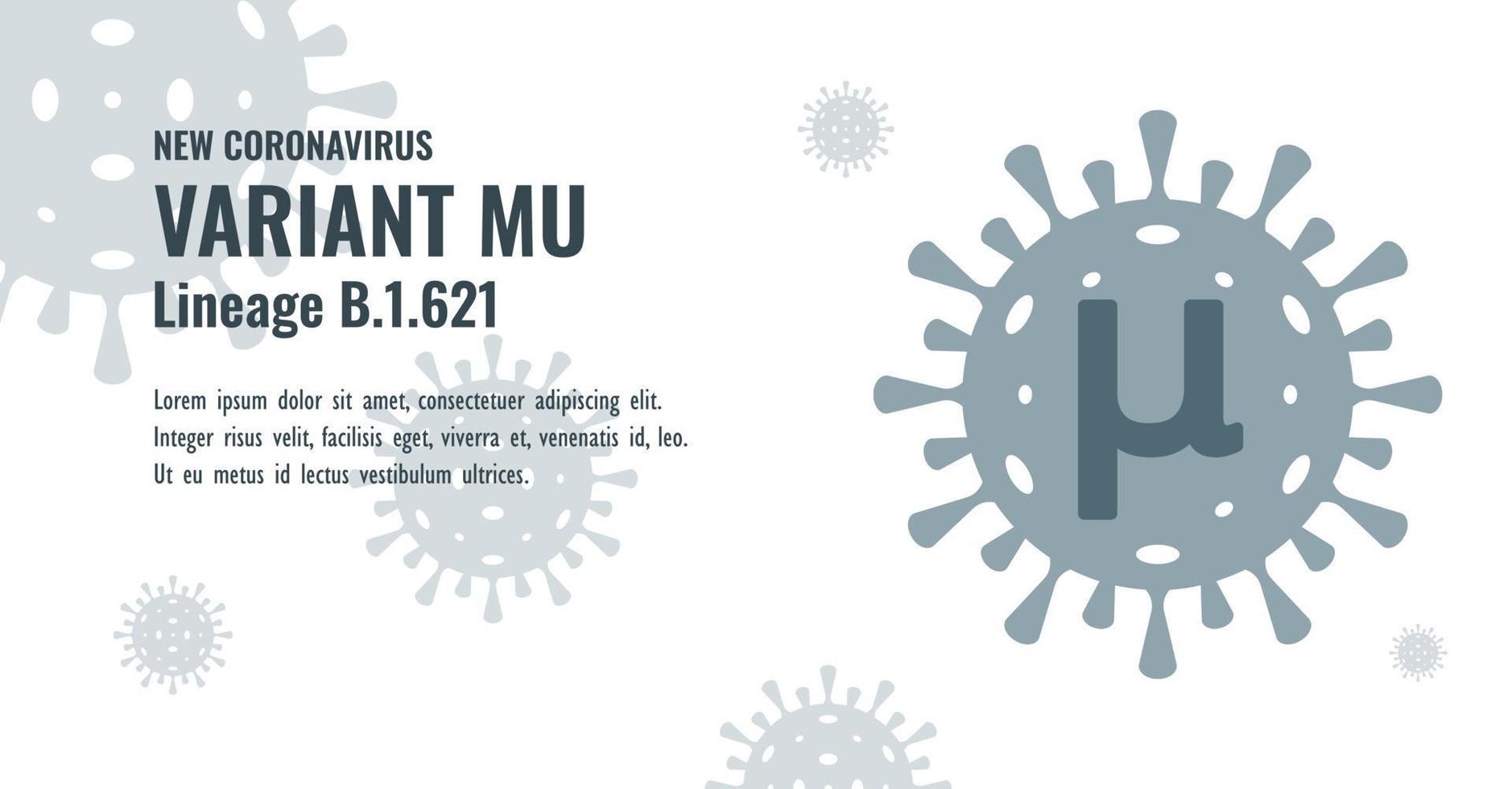 nuevo coronavirus o variante sars-cov-2 mu b.1.621 ilustración vector