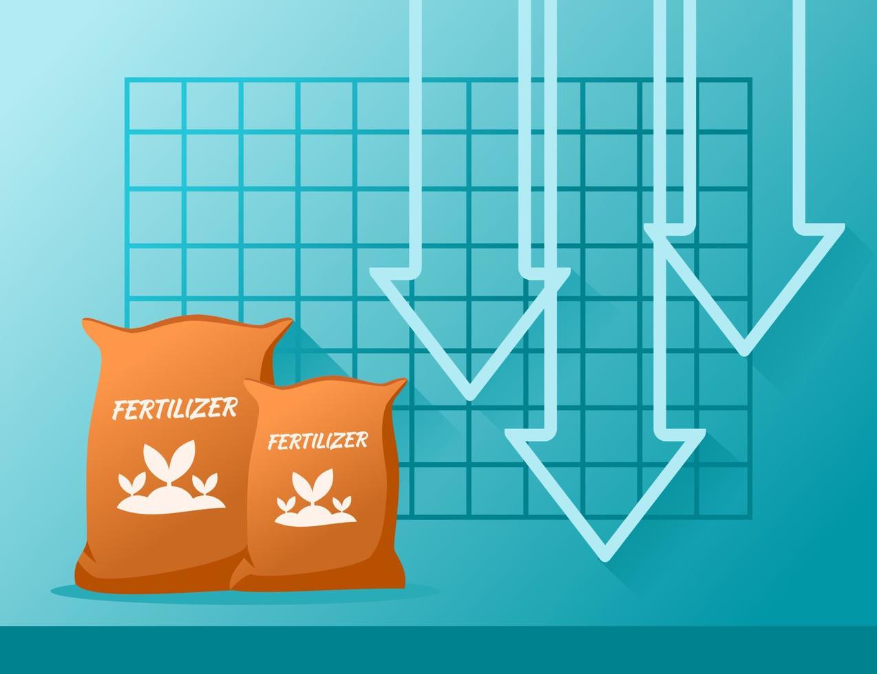 Plant Fertilizer Price or Demand Decrease Down 3557160 Vector Art at
