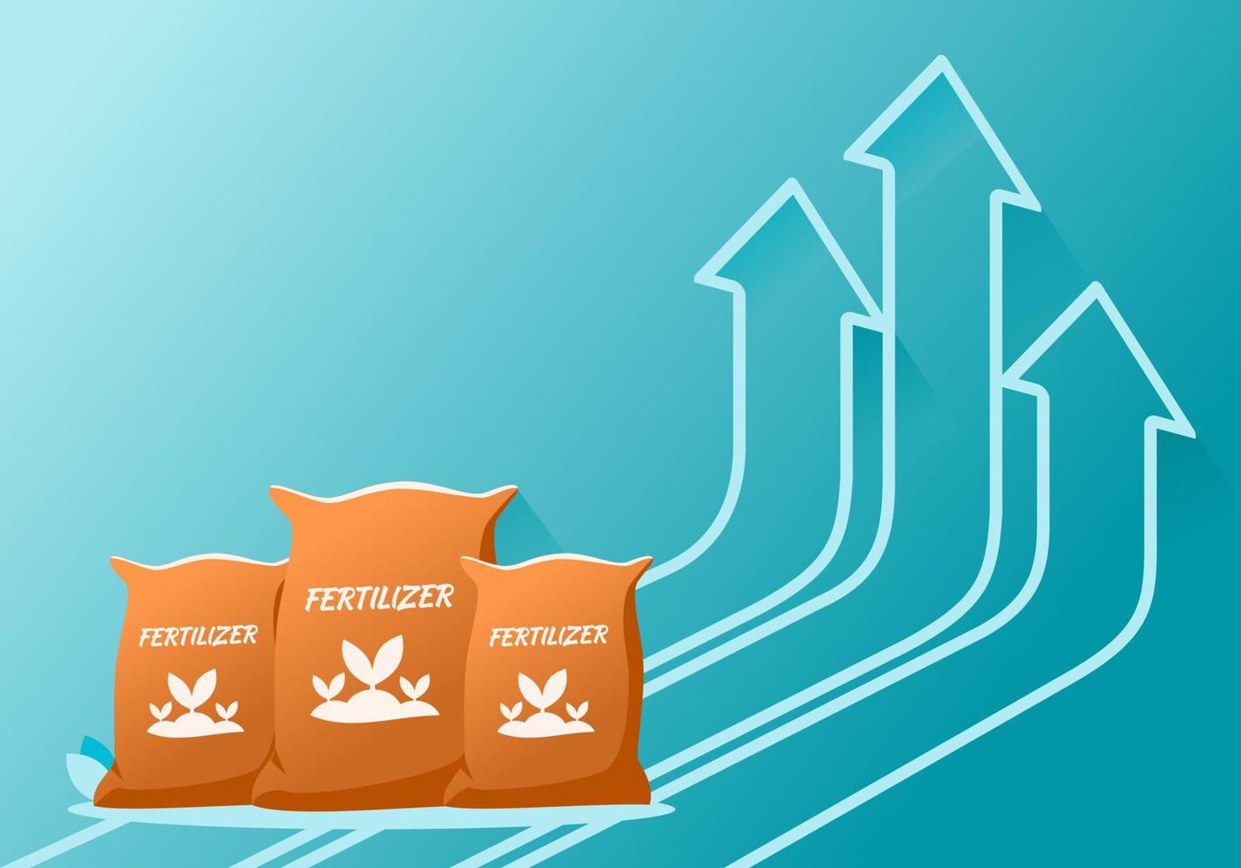 Plant Fertilizer Price or Demand Rise Up vector