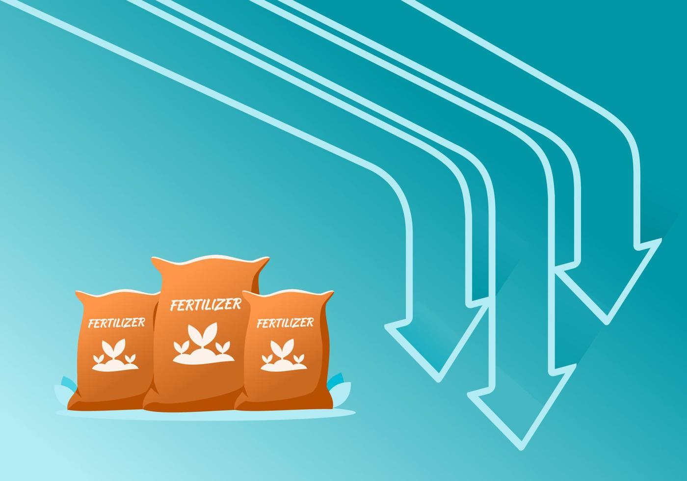 Plant Fertilizer Price or Demand Decrease Down vector