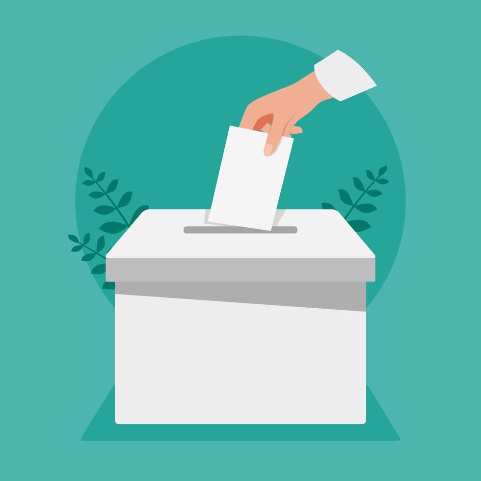 Hand Putting Vote Paper on Election Box Illustration vector