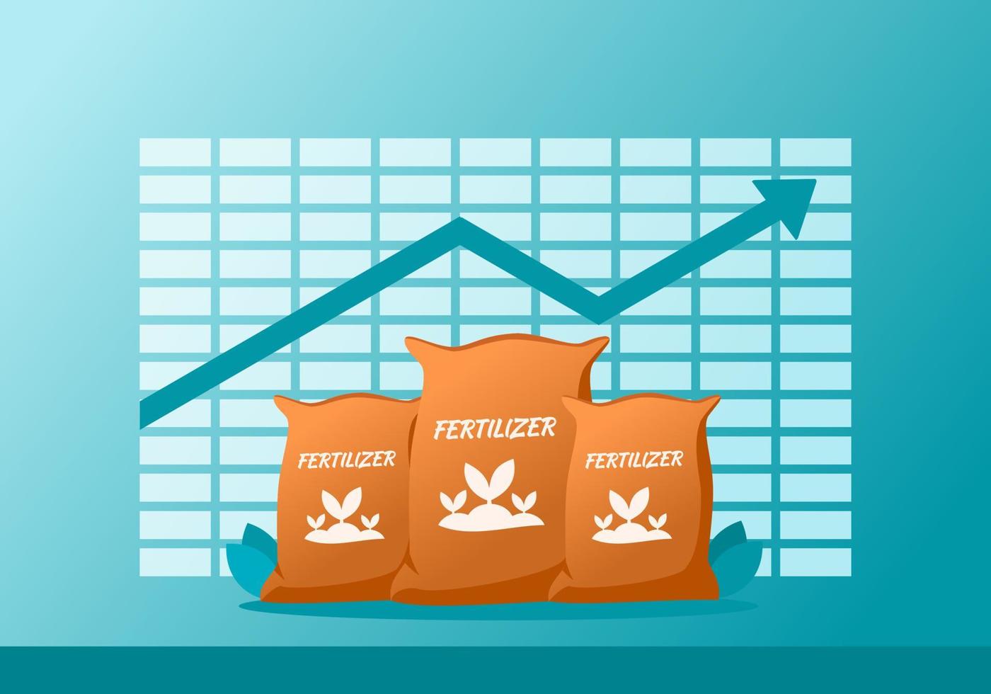 Plant Fertilizer Price or Demand Rise Up vector