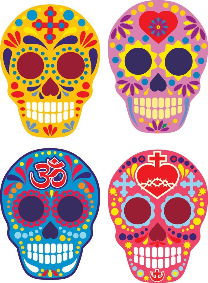 Holy Death, Day of the Dead, mexican sugar skull, grunge vintage design t shirts vector