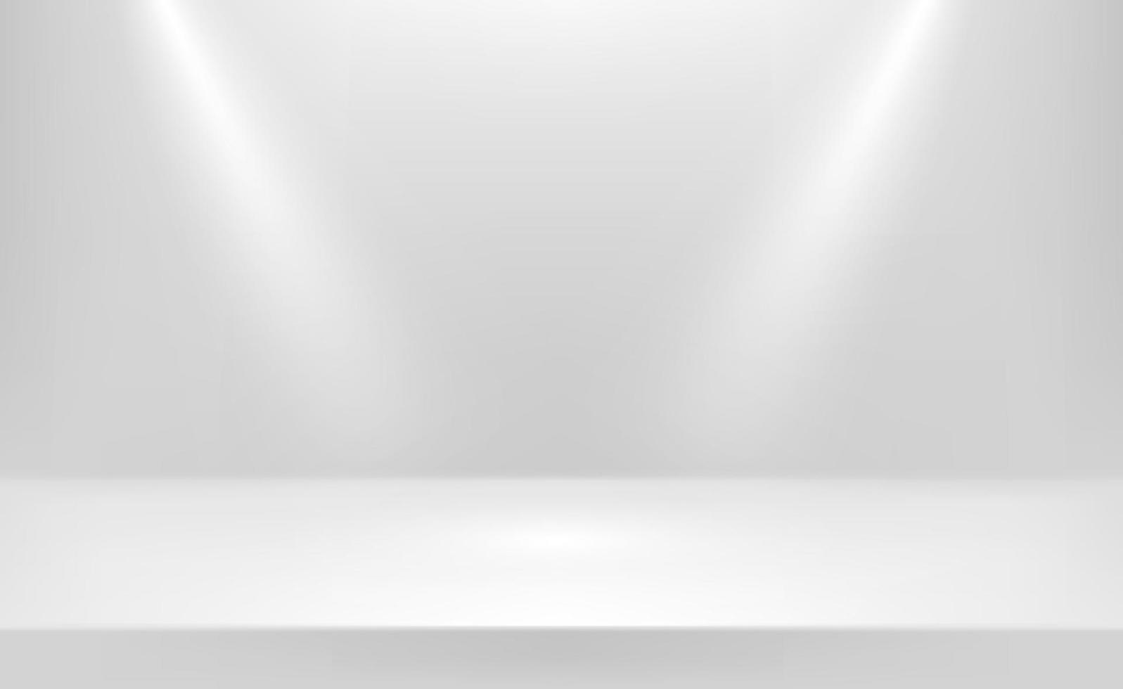 Empty stage with spotlight. 3d style vector background