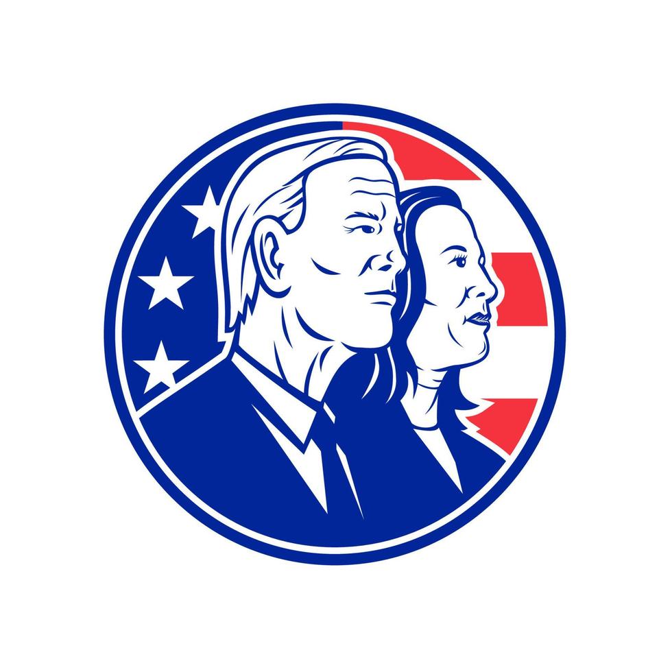 President Joe Biden and Vice President Kamala Devi Harris of the United States of America USA vector