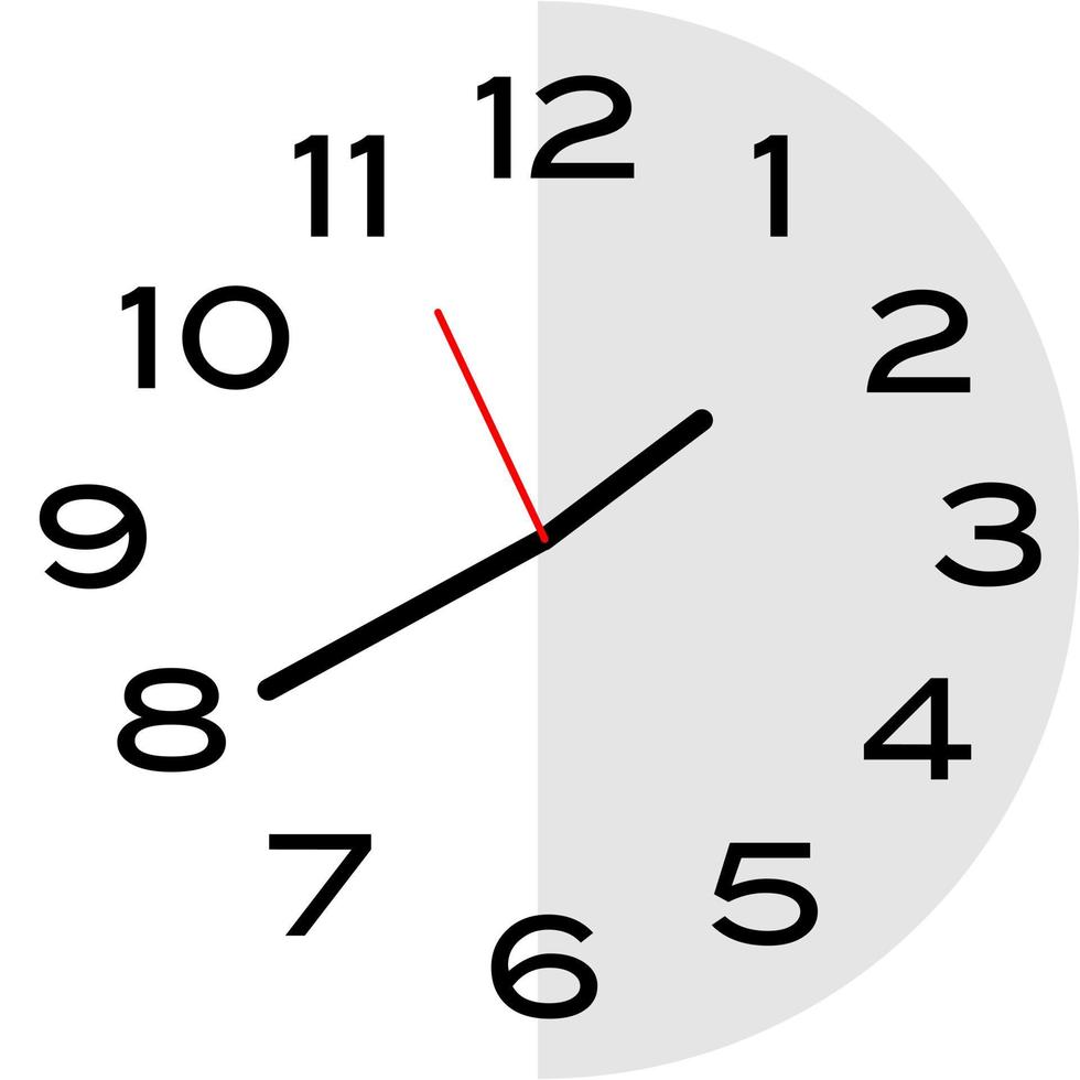 20 minutes to 2 o'clock analog clock icon vector