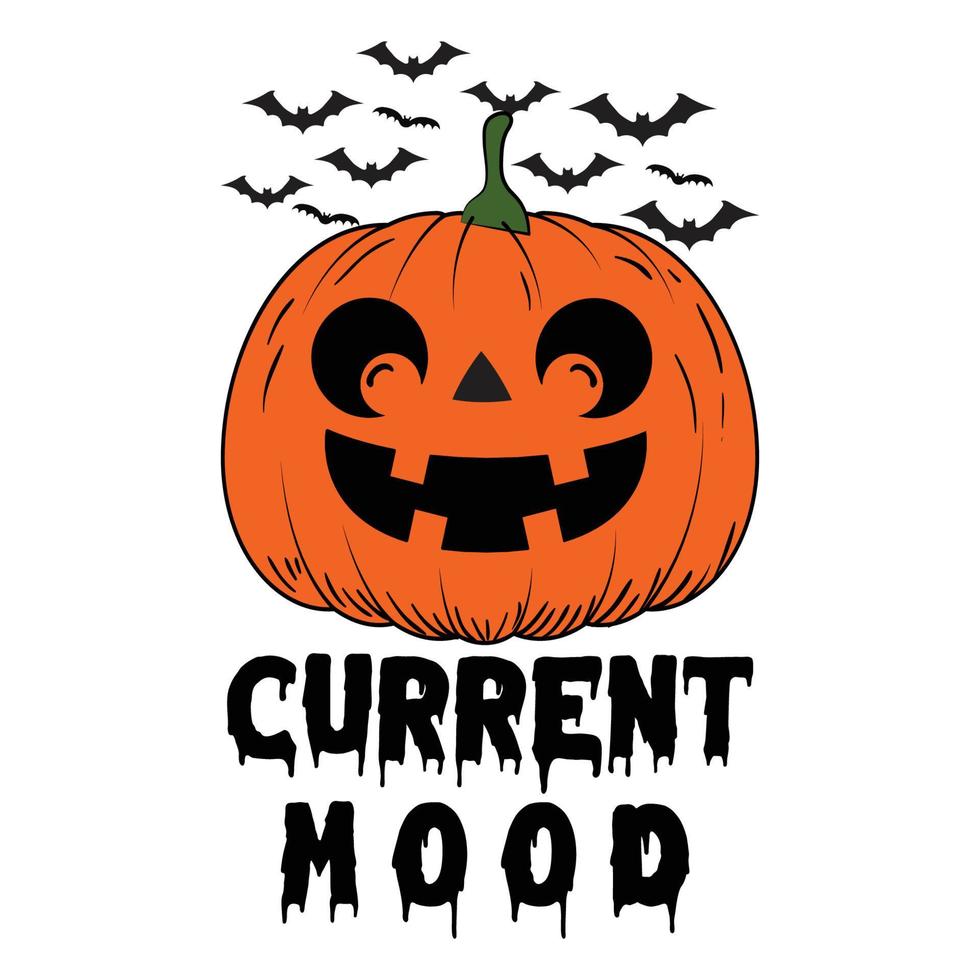 Halloween, Current mud hith pumpkin T-shirt print Free vector