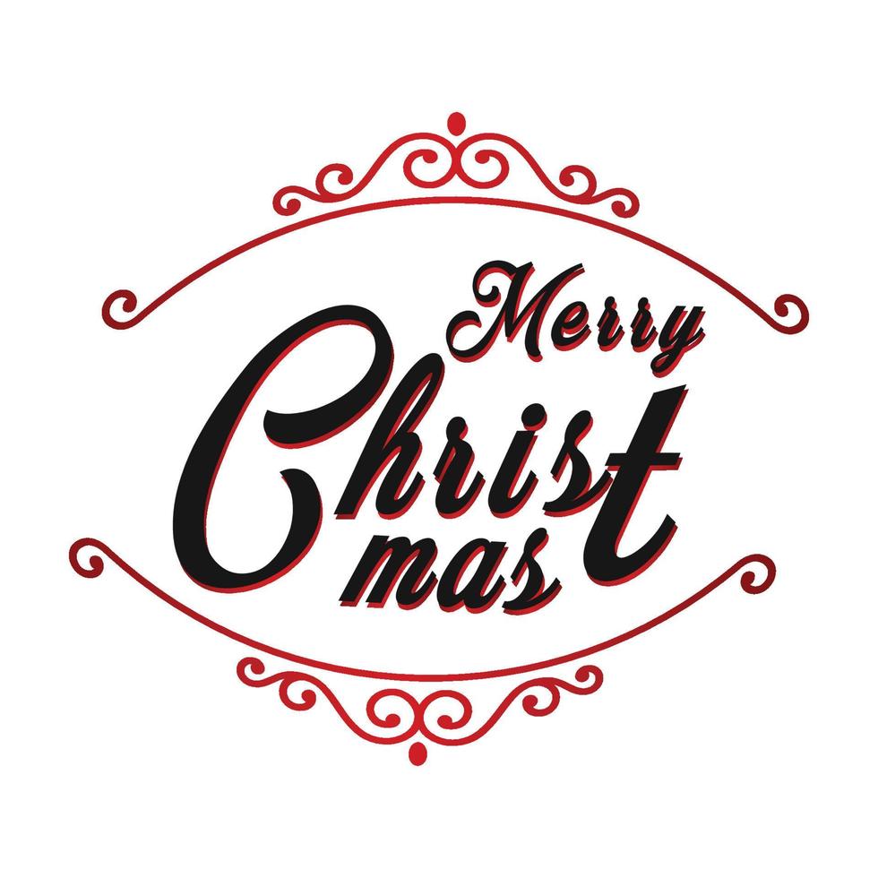 Christmas, Merry Christmas Typography T-shirt print Free vector