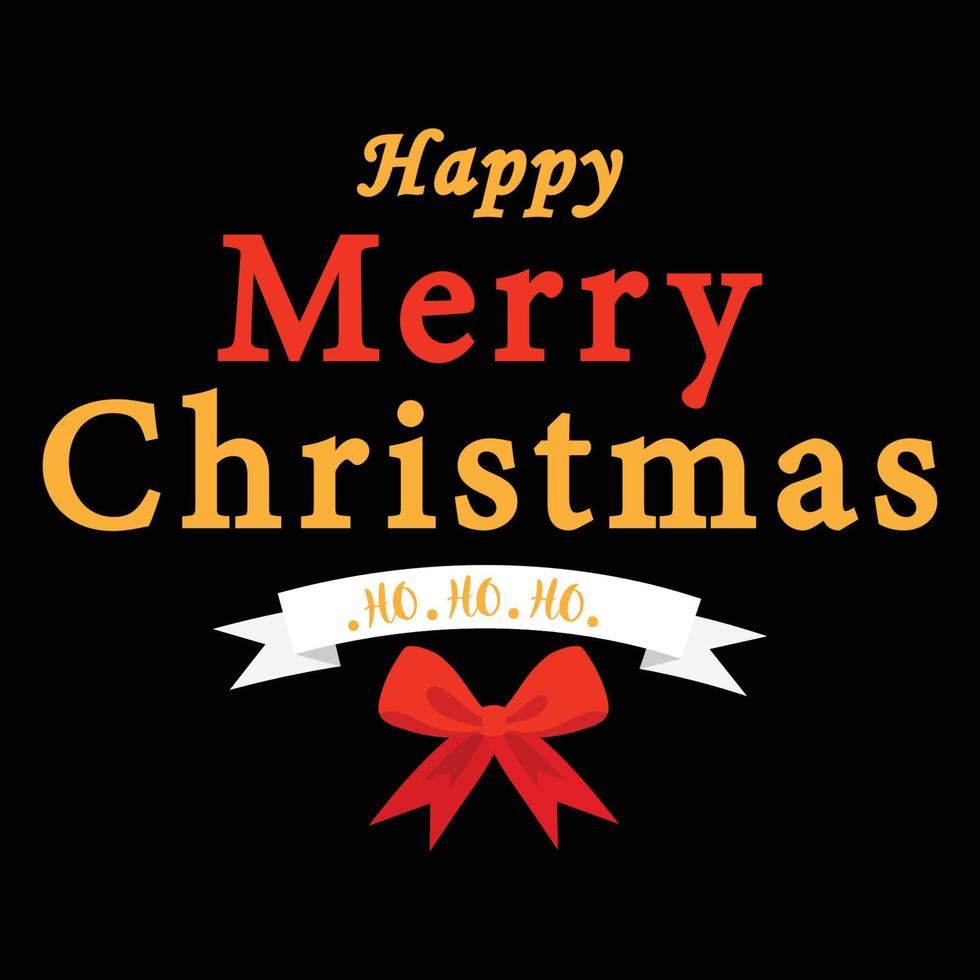 Christmas, Happy merry Christmas Typography T-shirt print Free vector