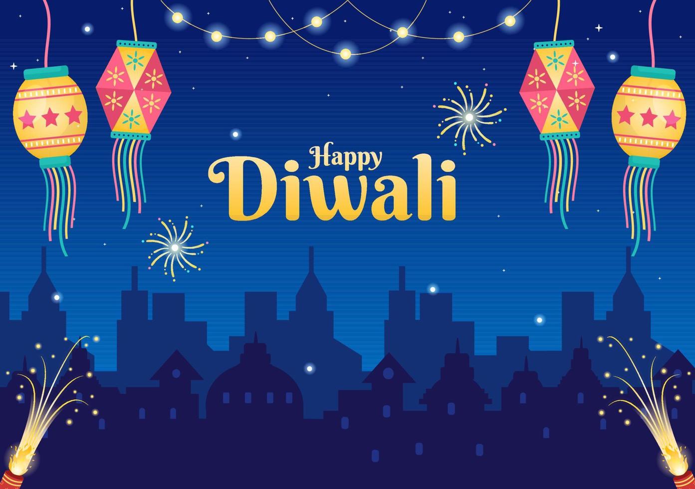 Ilustración de vector de fondo indio celebrando el día de diwali