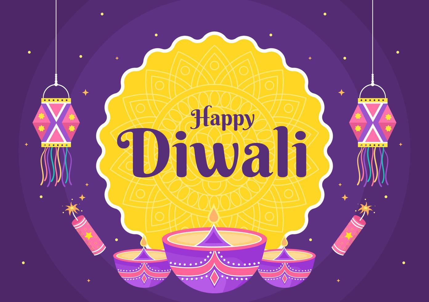 Indian Celebrating Diwali Day Background Vector Illustration