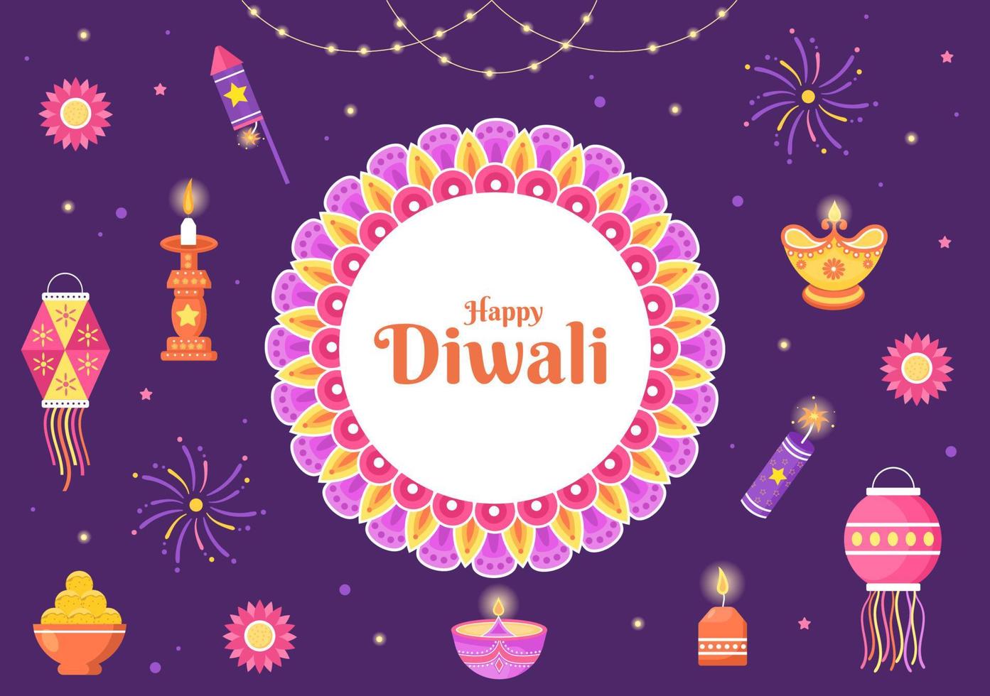 Ilustración de vector de fondo indio celebrando el día de diwali