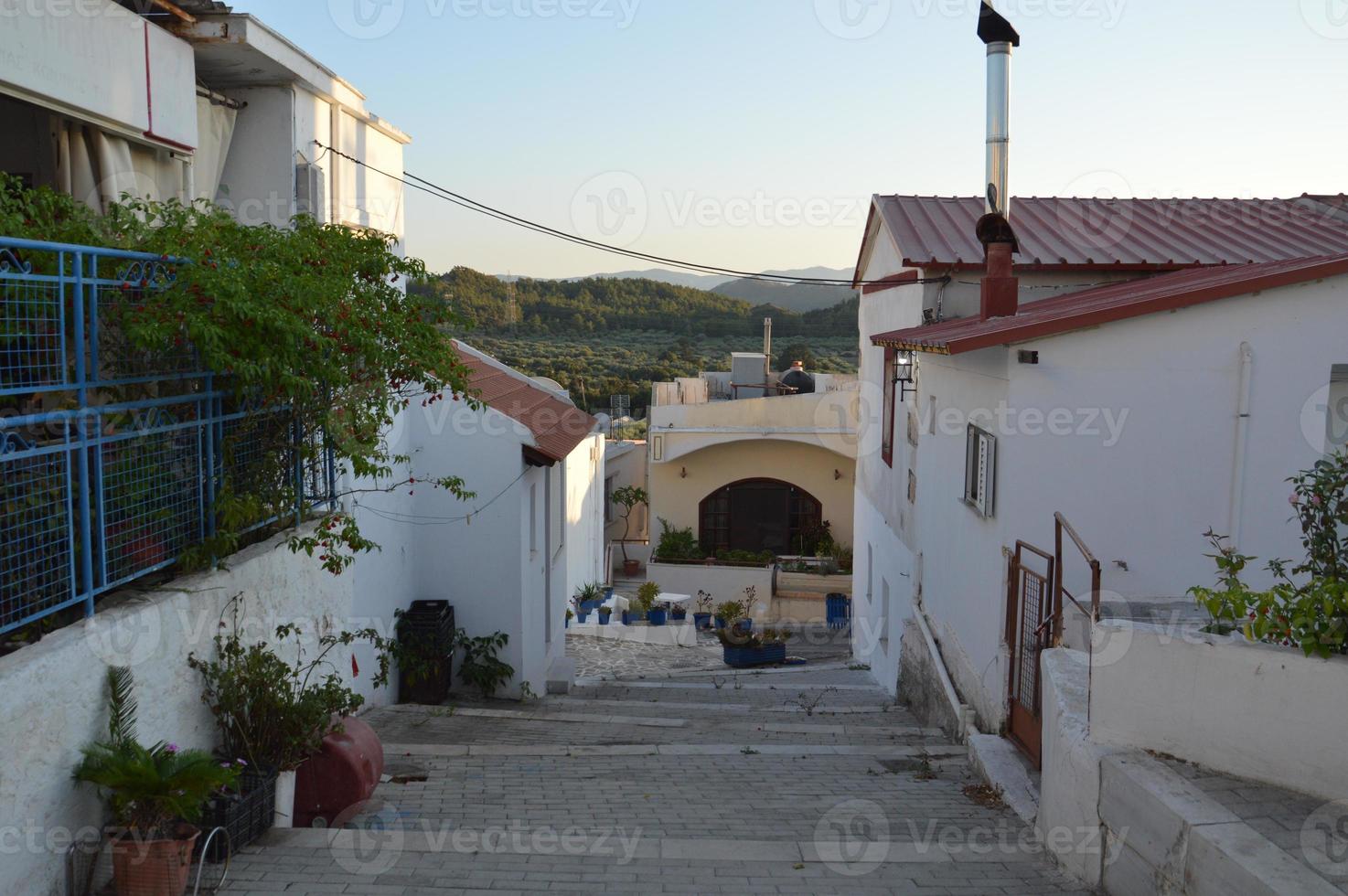 Traditional architecture of Theologos village on the island of Rhodes in Greece photo