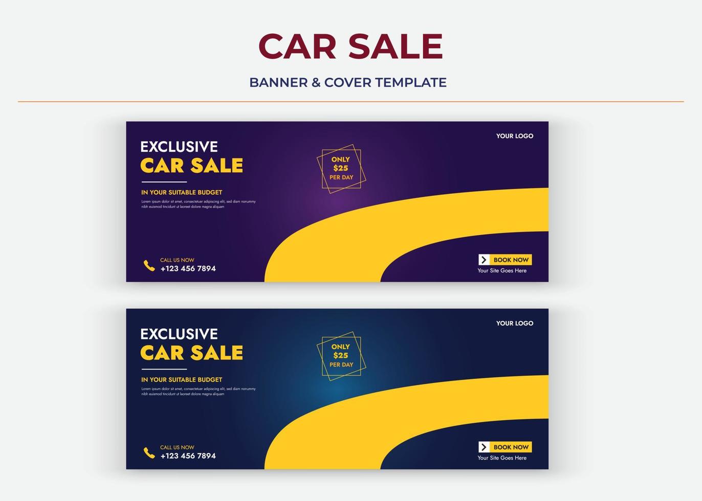 Car Sale Social media cover, banner, thumbnail, poster vector